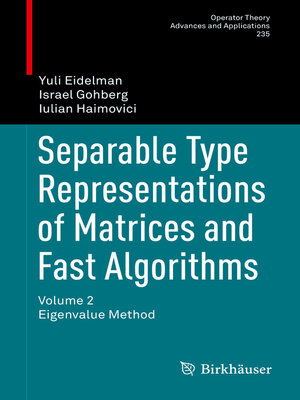 cover image of Separable Type Representations of Matrices and Fast Algorithms